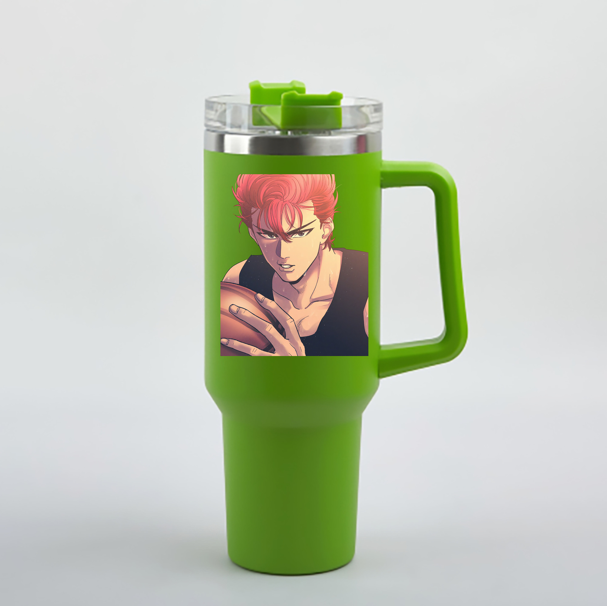 （画像用） SLAM DUNK／スラムダンク 1200mL車用タンブラー - クリスタルステッカー（プラスチックストロー付き）